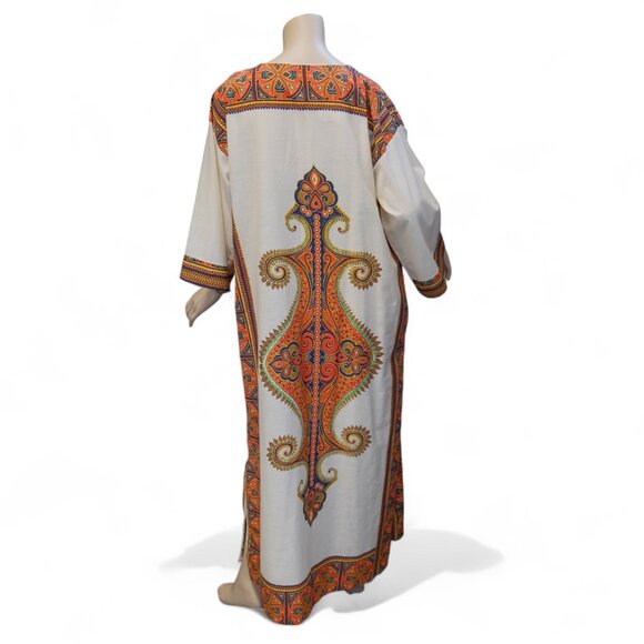 Vintage 1970s Dashiki Caftan Dress – Size Large - Picture 9 of 16